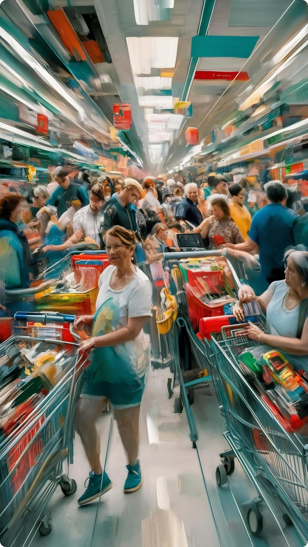 gente en un supermercado